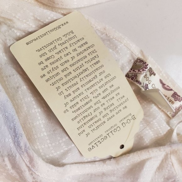 B.O.G Collective blouse size Medium ruffle sleeve boho cream tie back new - Picture 11 of 11